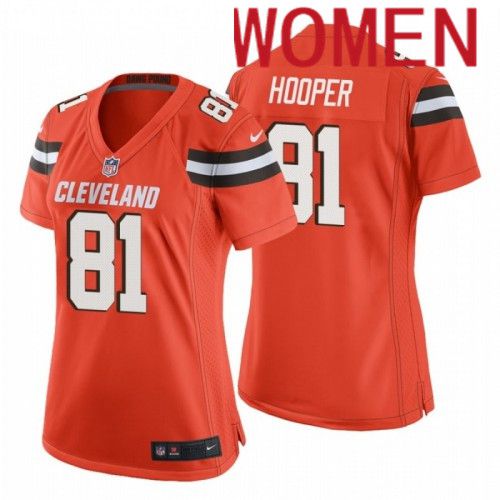 Women Cleveland Browns 81 Austin Hooper Nike Orange Game NFL Jersey